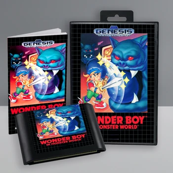 Чудо-момчето в света на чудовища 16-битова игрална карта с предавателна Инструкция за патрон за игралната конзола Sega Megadrive