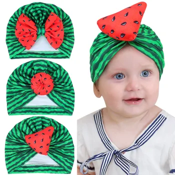 Шапка с Диня за малки момичета, Детски шапчица-Тюрбан, Пролетно-есенна шапка за новородени деца