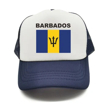 Шапка шофьор на камион Барбадос, Мъжка бейзболна шапка с Флага на Барбадос, бейзболна шапка Унисекс, Външни Мрежести Шапки